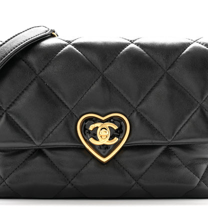 Chanel Lambskin Plexiglass Quilted Coco Love Flap Black 8 of 11