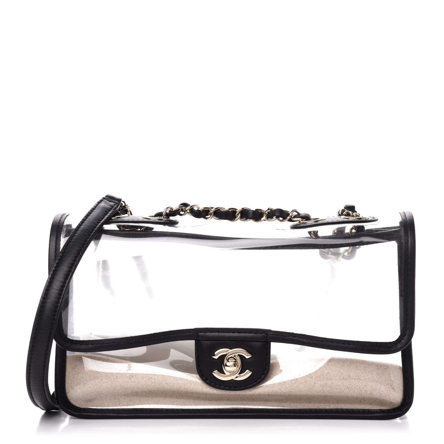 Chanel Lambskin PVC Medium Coco Sand Flap Black 1 of 10