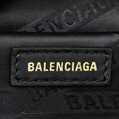 Balenciaga Shiny Goatskin Allover Logo Embossed XXS Souvenir Belt Bag Black 6 of 11