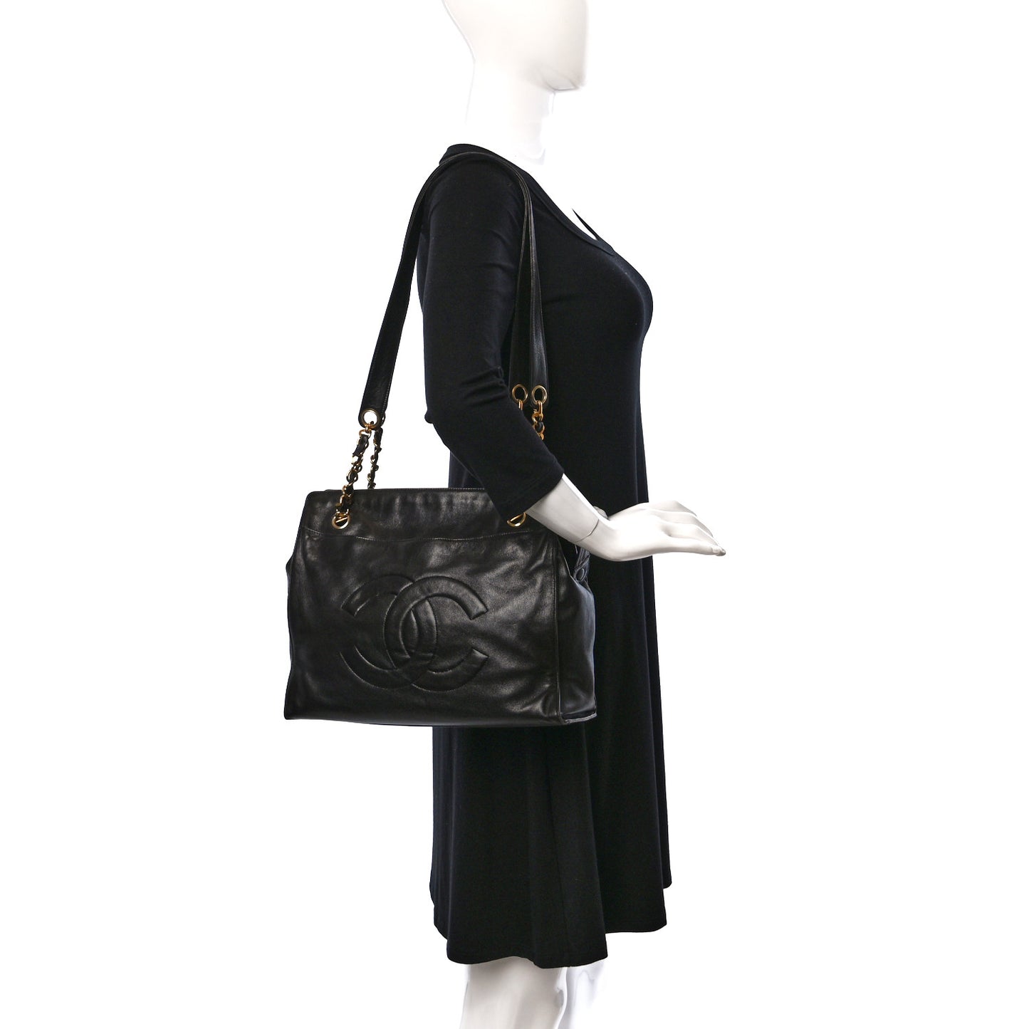 Lambskin CC Shoulder Bag Black