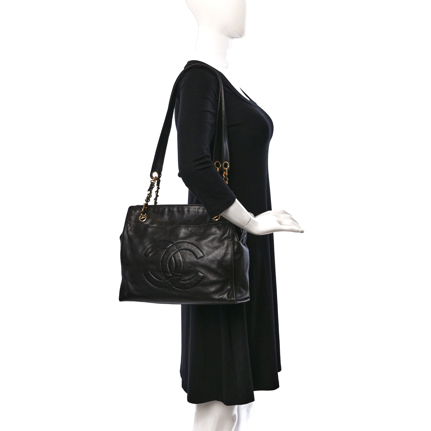 Chanel Lambskin CC Shoulder Bag Black 2 of 7