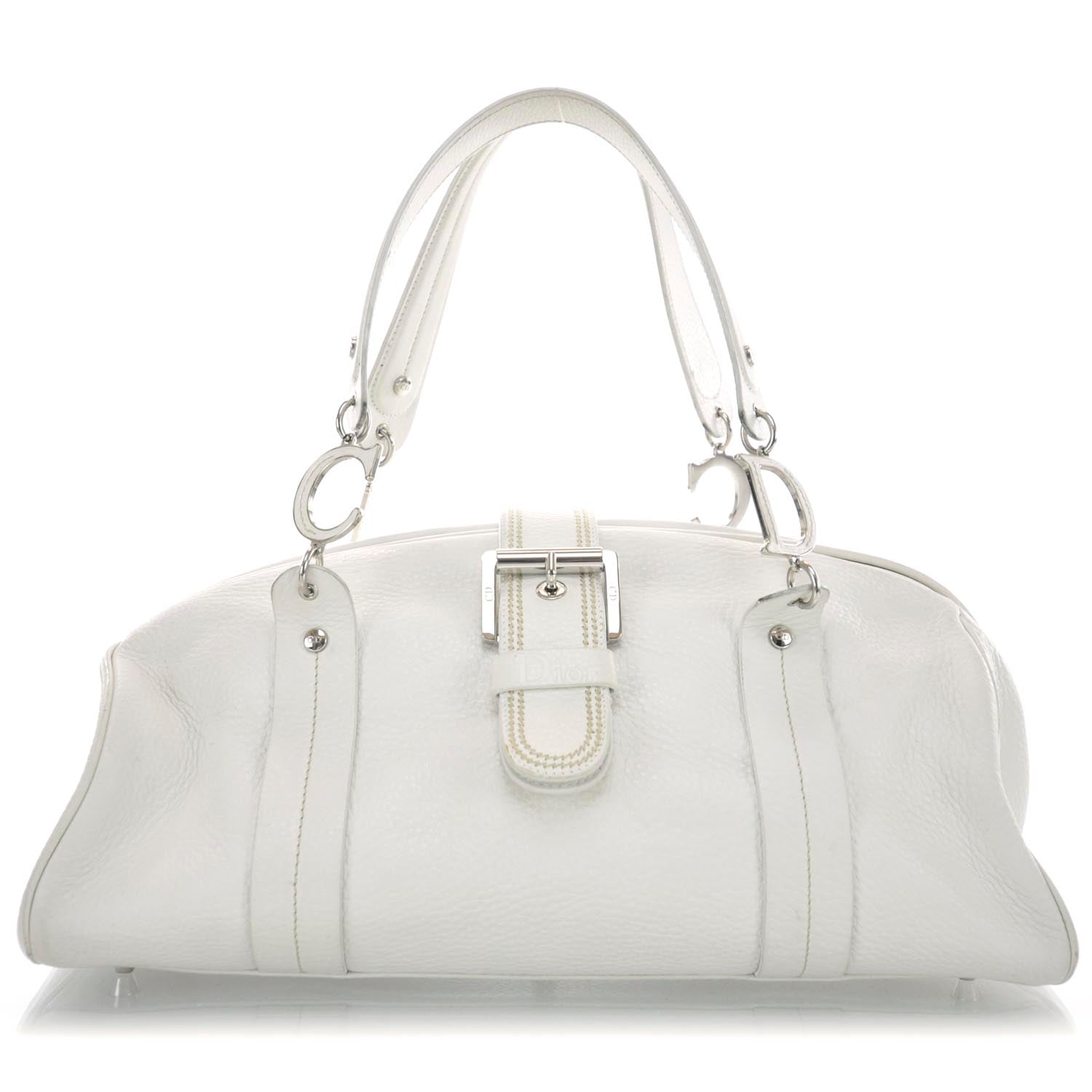 Christian Dior Leather Charm Satchel White 1 of 10