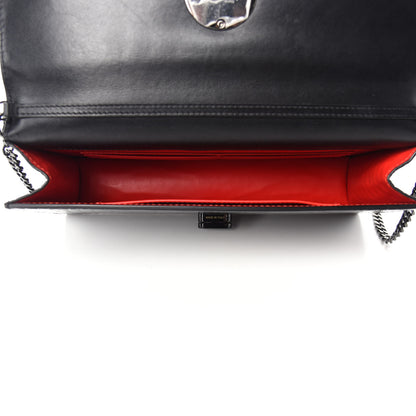 Christian Louboutin Calfskin Alligator Embossed Elisa Baguette Black 5 of 9