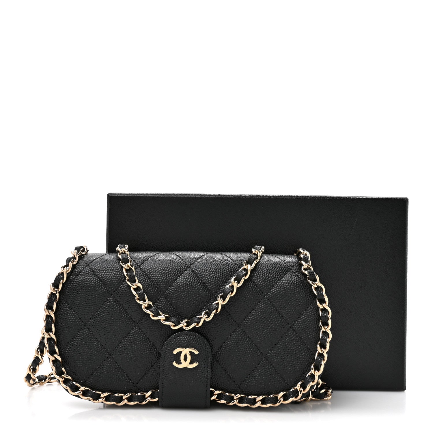 Chanel Caviar Quilted Chain Glasses Case Black 11 of 11
