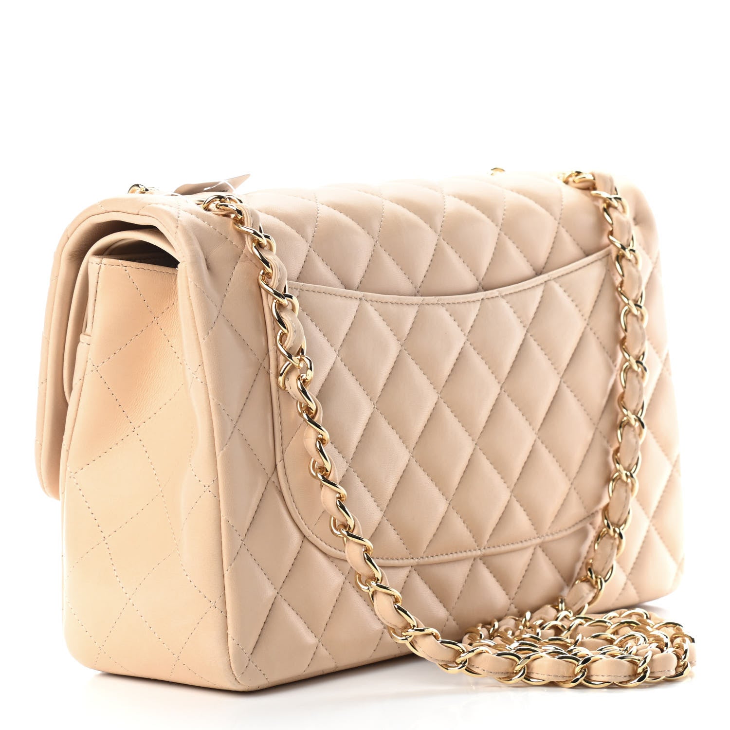 Chanel Lambskin Quilted Jumbo Double Flap Beige Clair 3 of 9