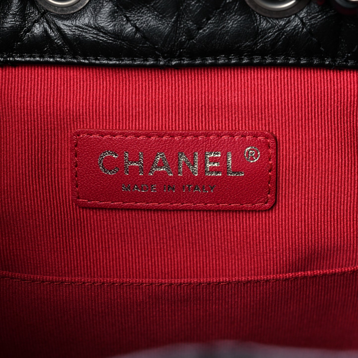 Aged Calfskin Quilted Small Gabrielle Backpack Black