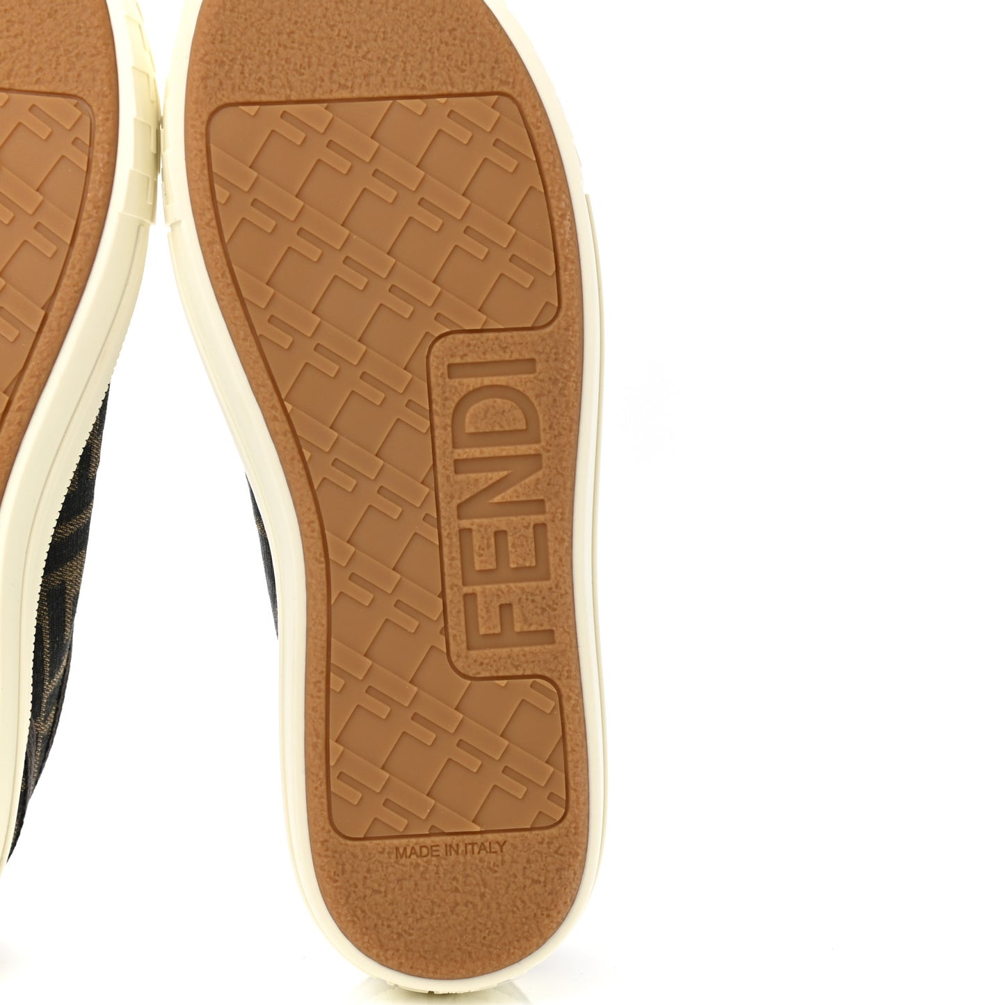 Fabric Jacquard FF Womens Domino Low Top Sneakers 36 Tobacco