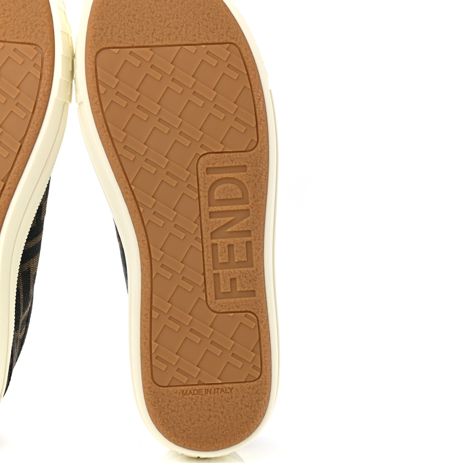 Fendi Fabric Jacquard FF Womens Domino Low Top Sneakers 36 Tobacco 7 of 10