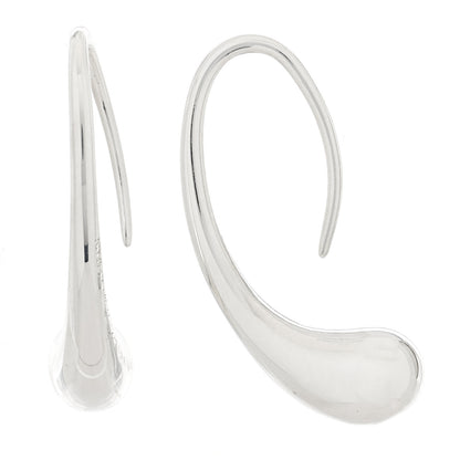 Tiffany Sterling Silver Elsa Peretti Teardrop Hoop Earrings 1 of 4
