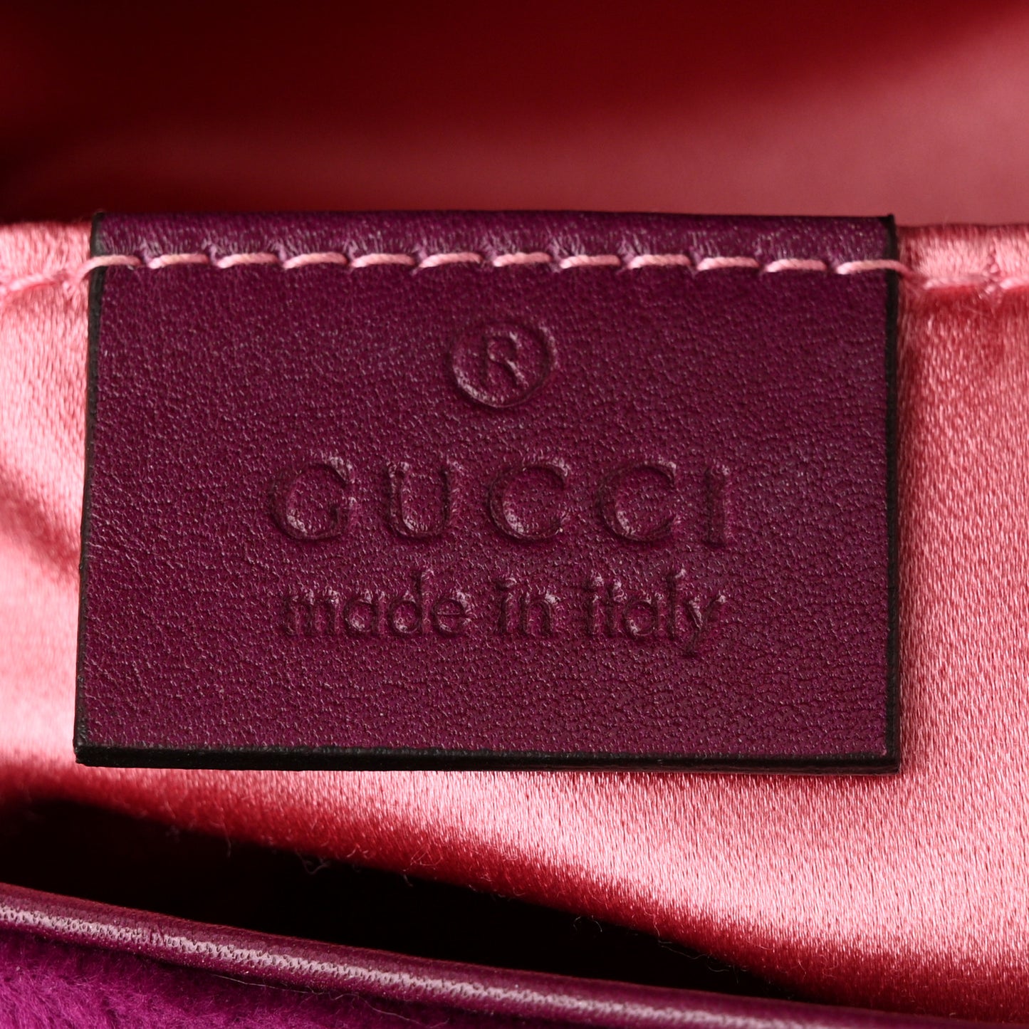Velvet Matelasse Mini GG Marmont Shoulder Bag Fuchsia Violet Cyclamen