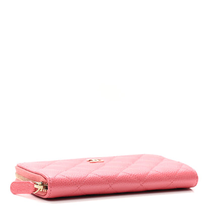 Chanel Caviar Quilted Medium Zip Around Wallet Pink 4 of 10