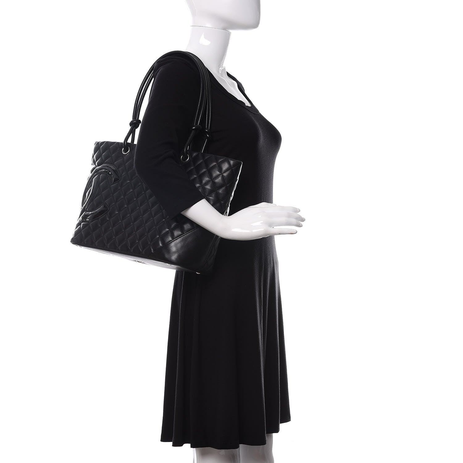 Chanel Calfskin Quilted Large Cambon Tote Black 2 of 10