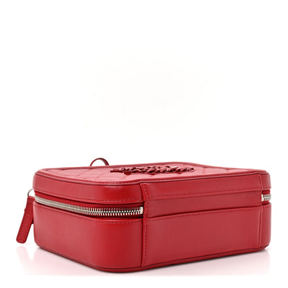 Chanel Lambskin Quilted Medium CC Filigree Vanity Case Dark Red 3 of 11