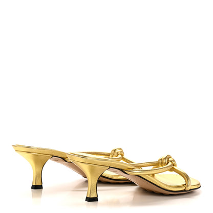 Bottega Veneta Metallic Nappa Blink Knot Mule Sandals 39 Gold 5 of 11