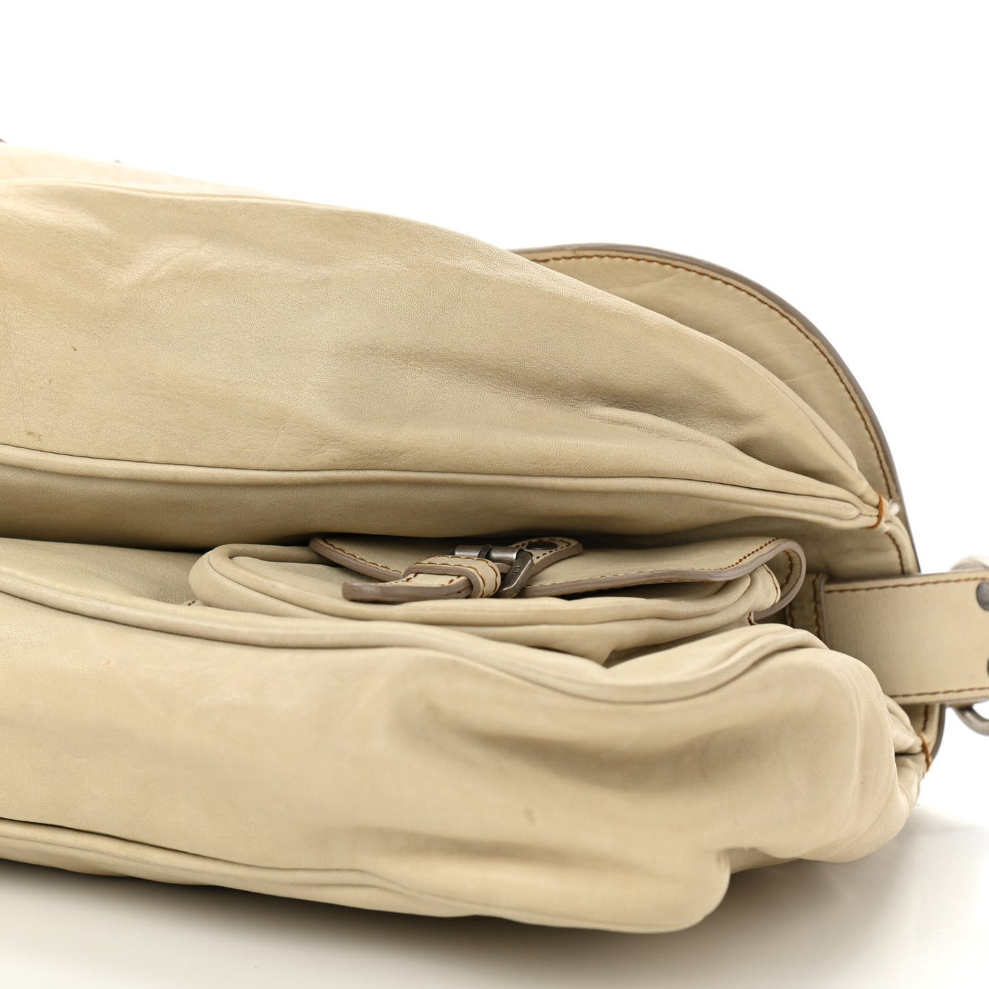 Calfskin Medium Gaucho Double Saddle Bag Ivory