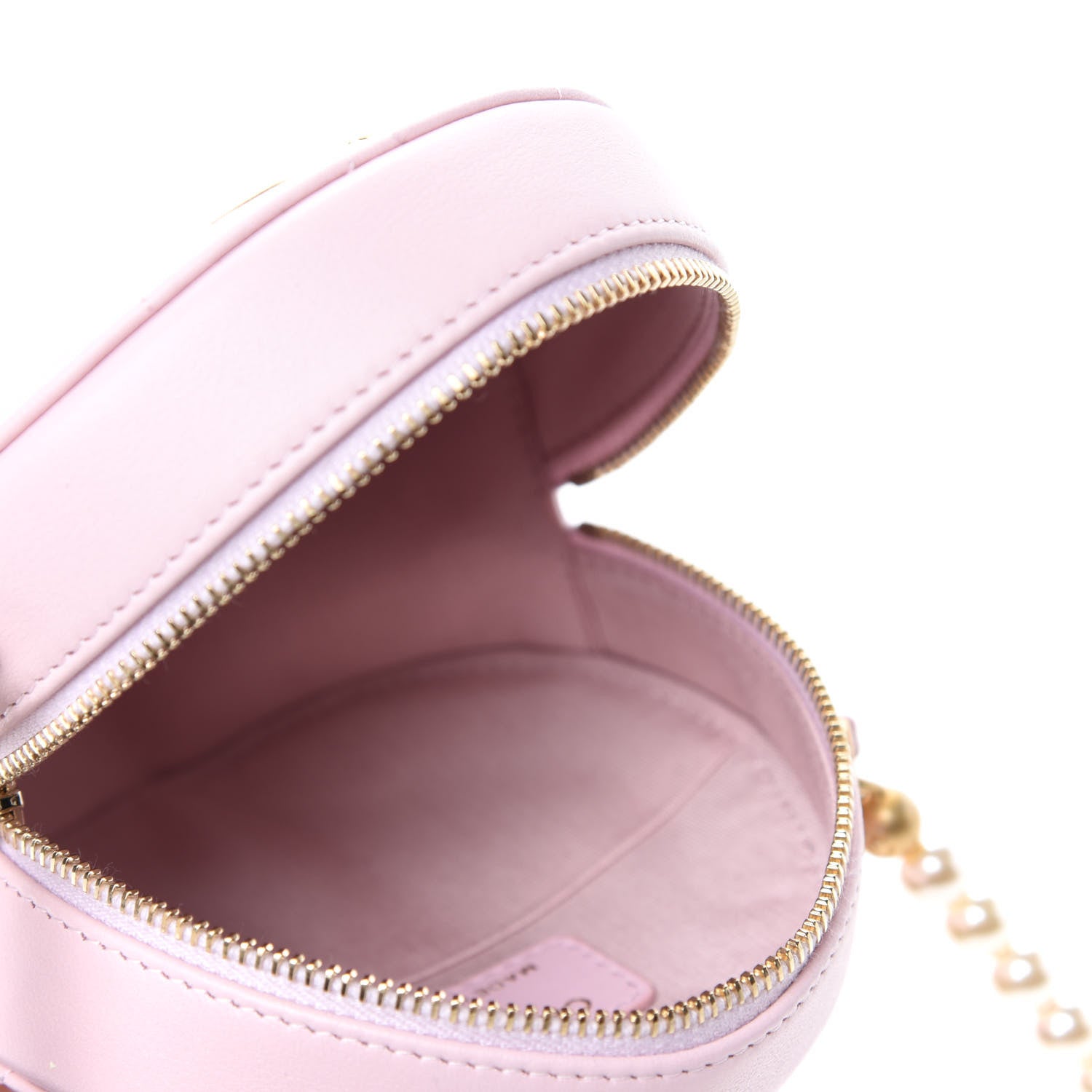 Chanel Calfskin Quilted Pearl Round Clutch With Chain Light Pink 5 of 11