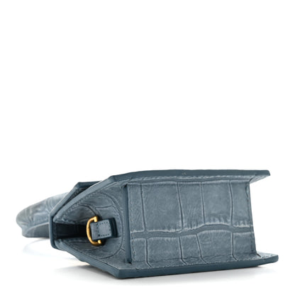 Jacquemus Suede Crocodile Embossed Le Chiquito Blue 4 of 9