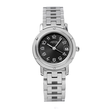 Hermes Stainless Steel 24mm Clipper Quartz Watch Gray 1 of 6