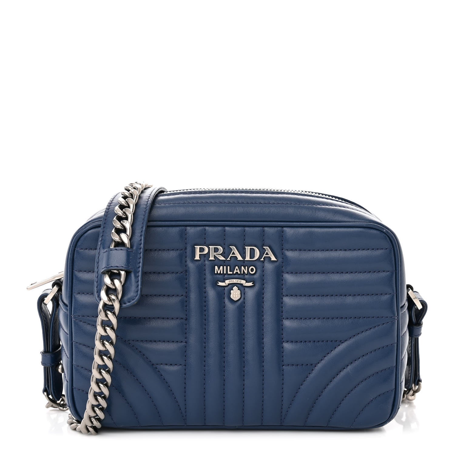 Prada Soft Calfskin Diagramme Crossbody Bag Bleuette 1 of 14