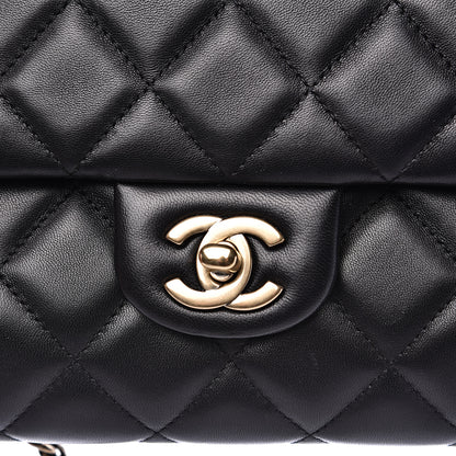 Chanel Lambskin Quilted Clutch With Chain Flap Black 10 of 13