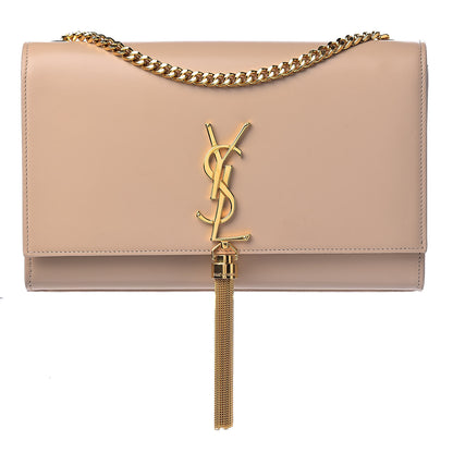 Saint Laurent Smooth Calfskin Medium Classic Monogram Kate Tassel Satchel Dark Beige 1 of 11