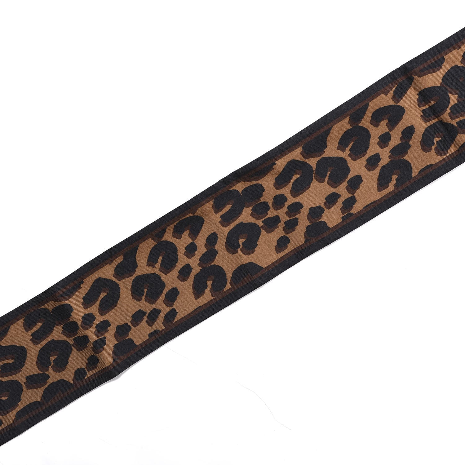 Louis Vuitton Silk Leopard Bandeau Scarf Marron 3 of 4
