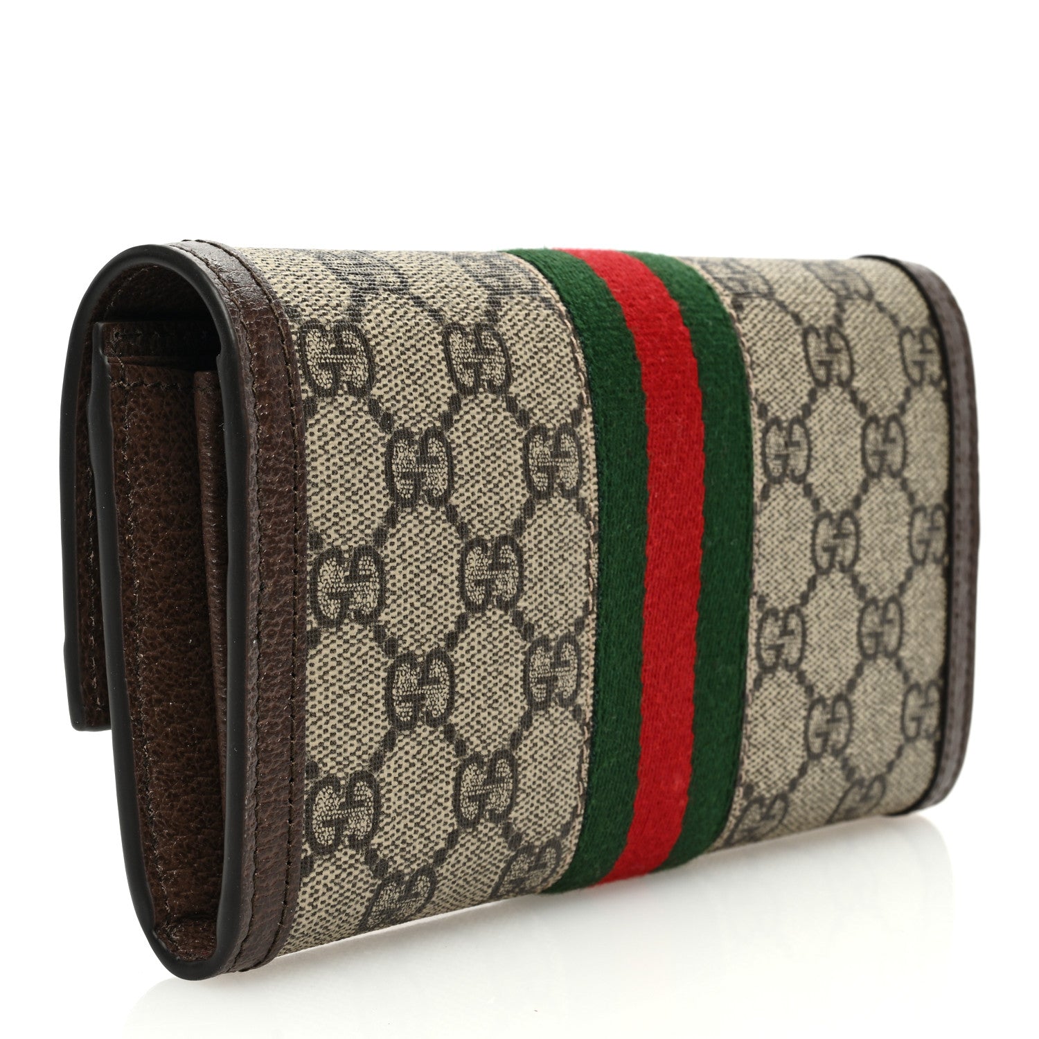 Gucci GG Supreme Monogram Web Ophidia Continental Wallet Brown 3 of 6