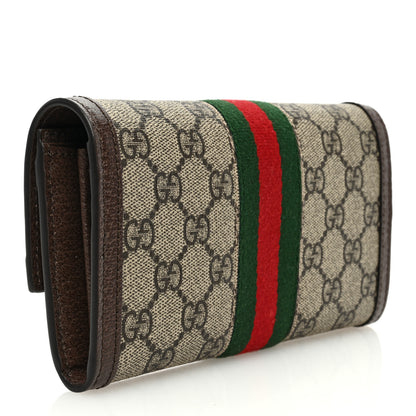 Gucci GG Supreme Monogram Web Ophidia Continental Wallet Brown 3 of 6
