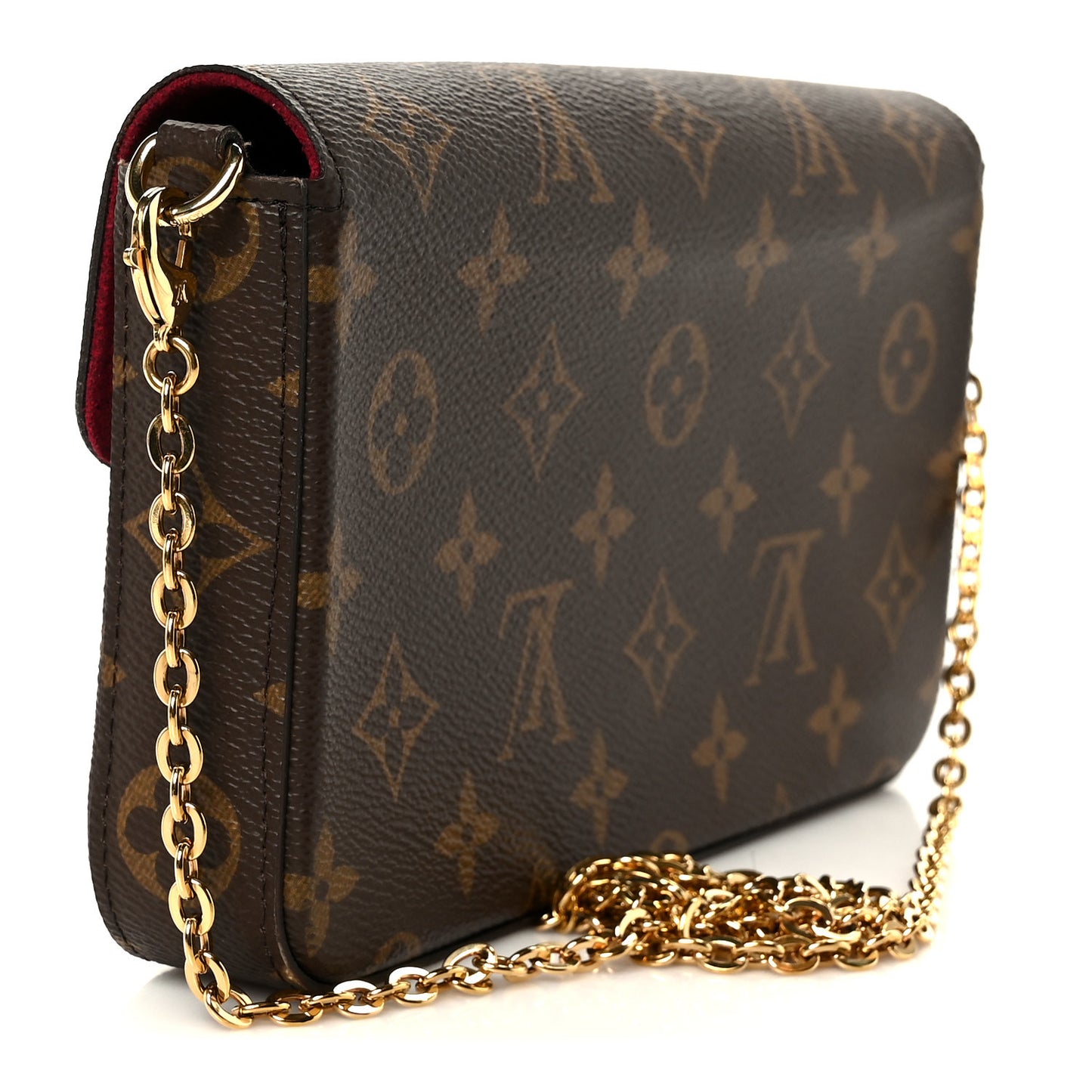 Monogram Pochette Felicie Chain Wallet Fuchsia