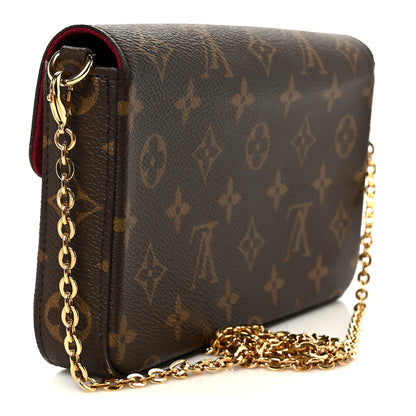 Louis Vuitton Monogram Pochette Felicie Chain Wallet Fuchsia 4 of 15