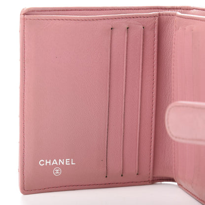 Chanel Lambskin Quilted Compact French Flap Wallet Pink 7 of 12