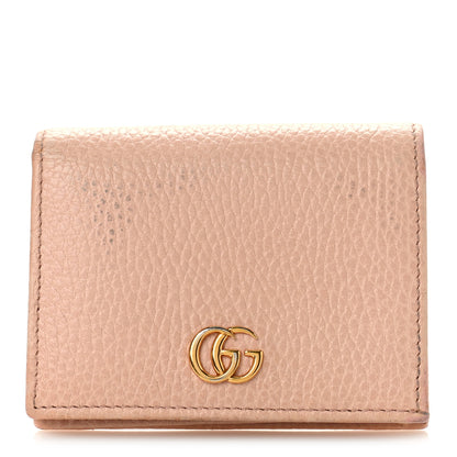 Gucci Dollar Calfskin GG Marmont Card Case Perfect Pink 1 of 9