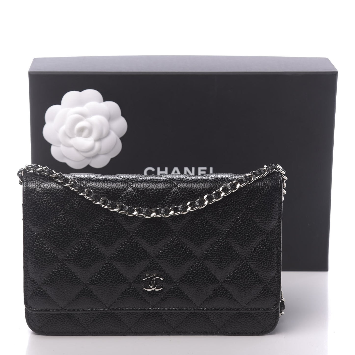 Caviar Quilted Wallet On Chain WOC Black