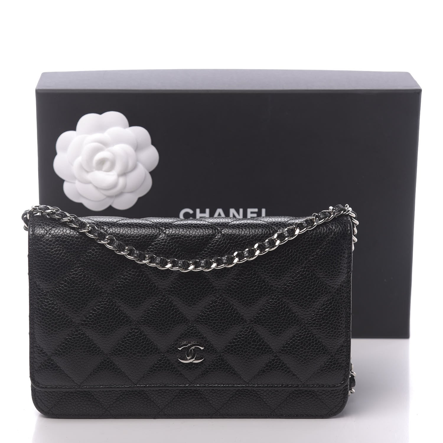 Chanel Caviar Quilted Wallet On Chain WOC Black 12 of 12