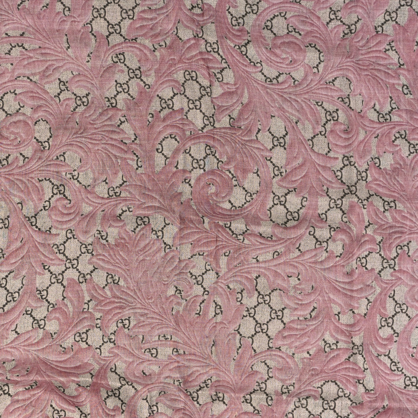 Modal Silk GG Monogram Big Arabesque Shawl Beige Pink