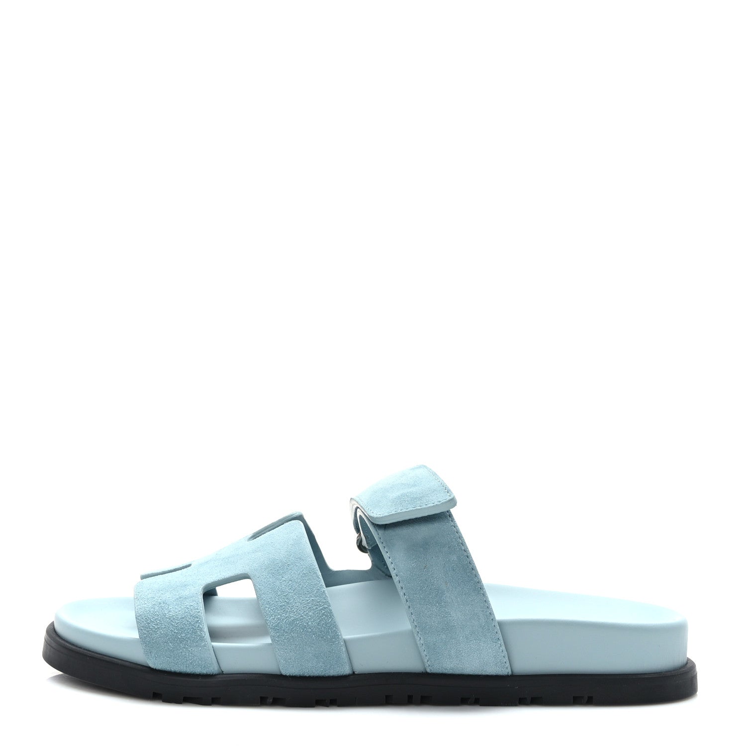 Hermes Suede Goatskin Womens Chypre Sandals 38 Vert D'eau 1 of 8