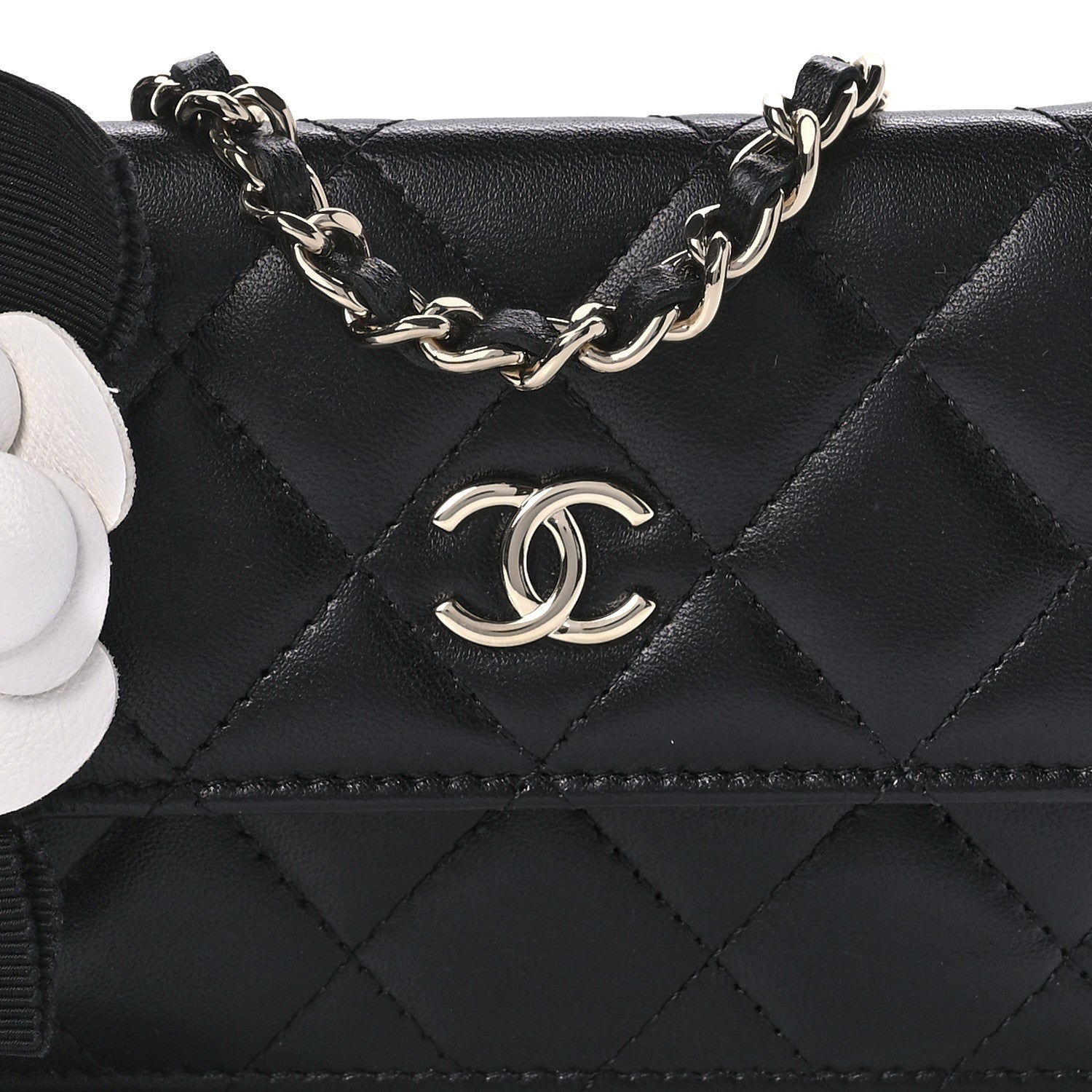 Chanel Lambskin Quilted My Chanel Lady Card Holder On Chain Black 8 of 9