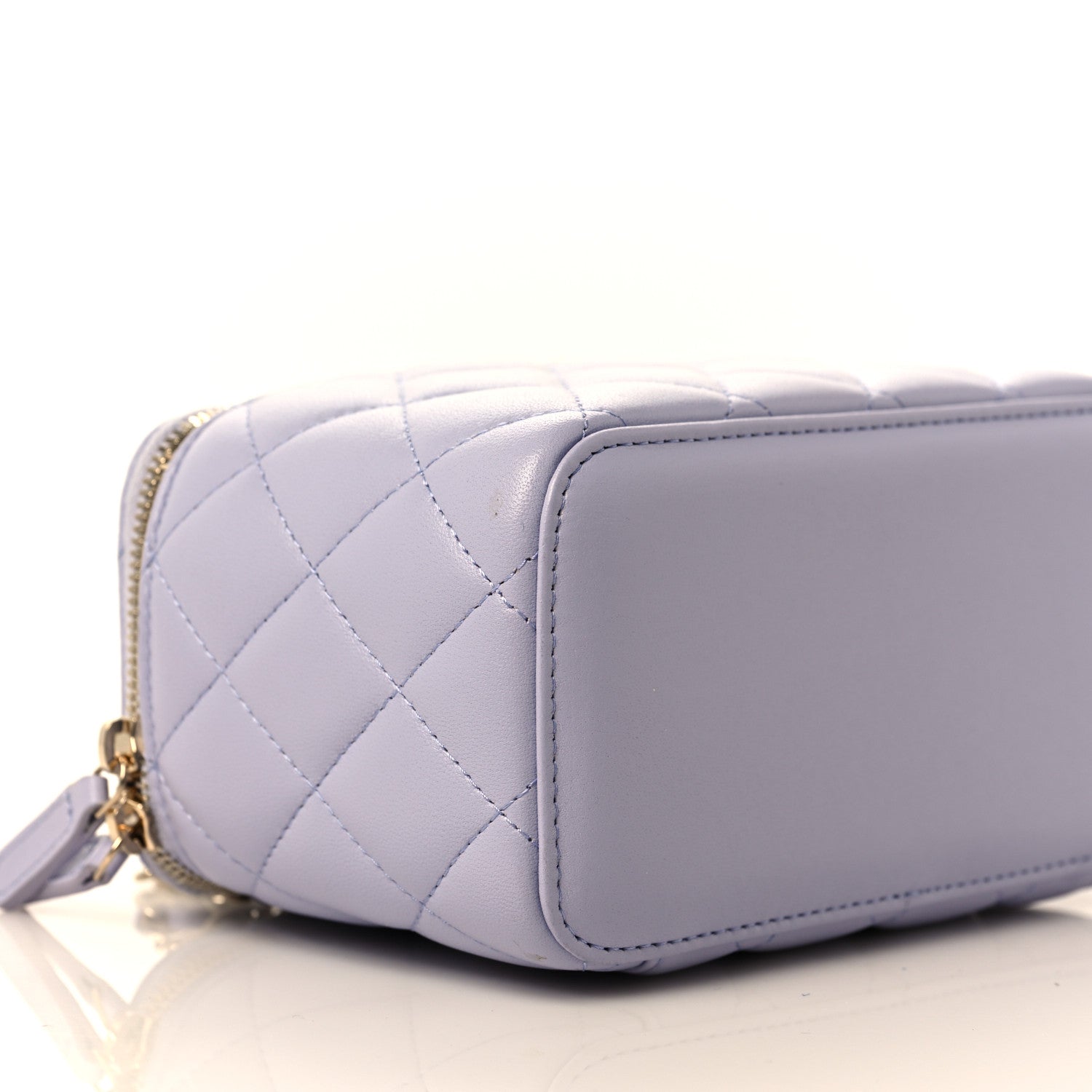 Chanel Lambskin Quilted Small Top Handle Vanity Case With Chain Light Purple 6 of 8