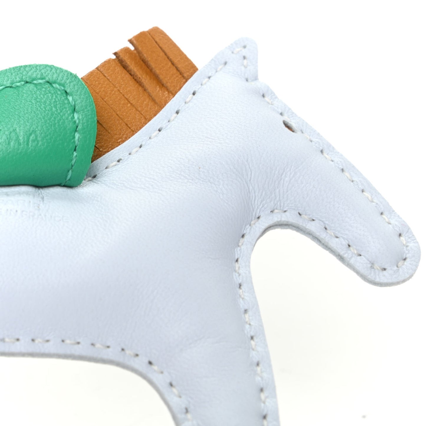 Milo Lambskin Grigri Rodeo Horse Bag Charm PM Bleu Brume Sesame Menthe