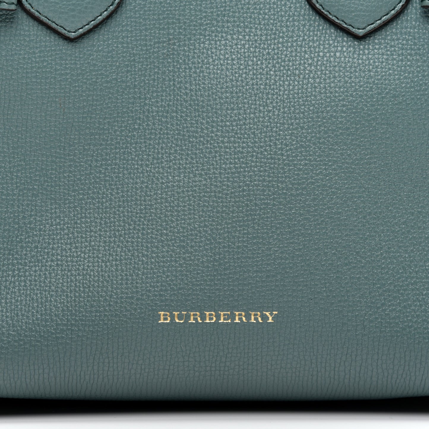 Grainy Calfskin House Check Small Banner Tote Smokey Green