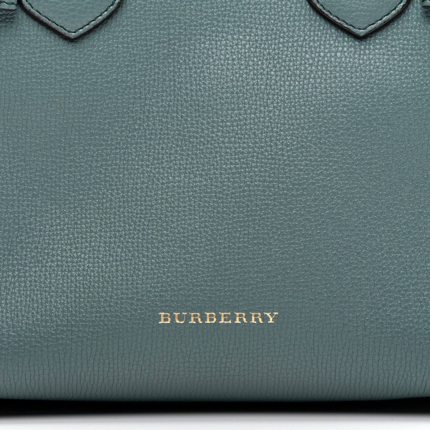 Burberry Grainy Calfskin House Check Small Banner Tote Smokey Green 10 of 12
