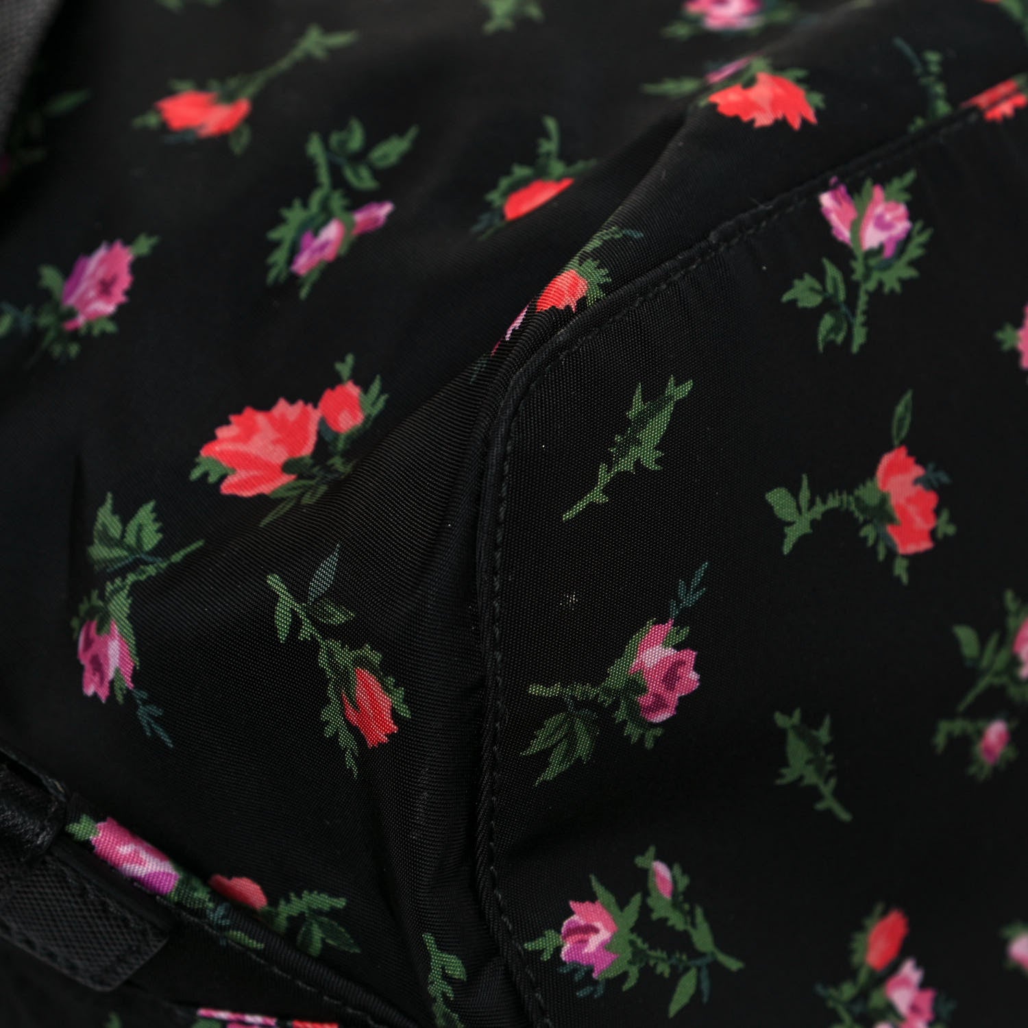 Prada Tessuto Nylon Saffiano Stampata Backpack Black Dis Rose 9 of 11