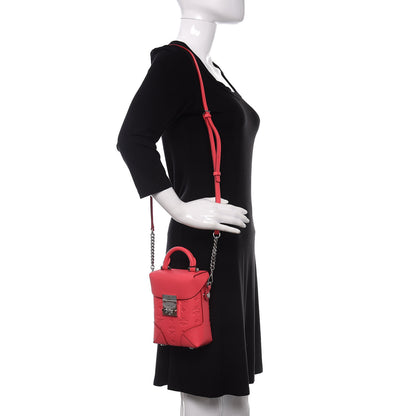 MCM Calfskin Ottomar Monogram Mini Soft Berlin Crossbody Teaberry 2 of 10