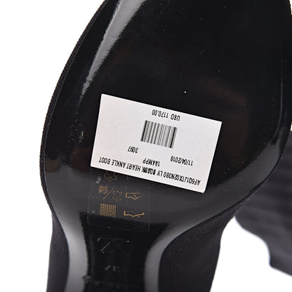 Louis Vuitton Stretch Fabric LV Black Heart Sock Ankle Boots 37 Black 8 of 8