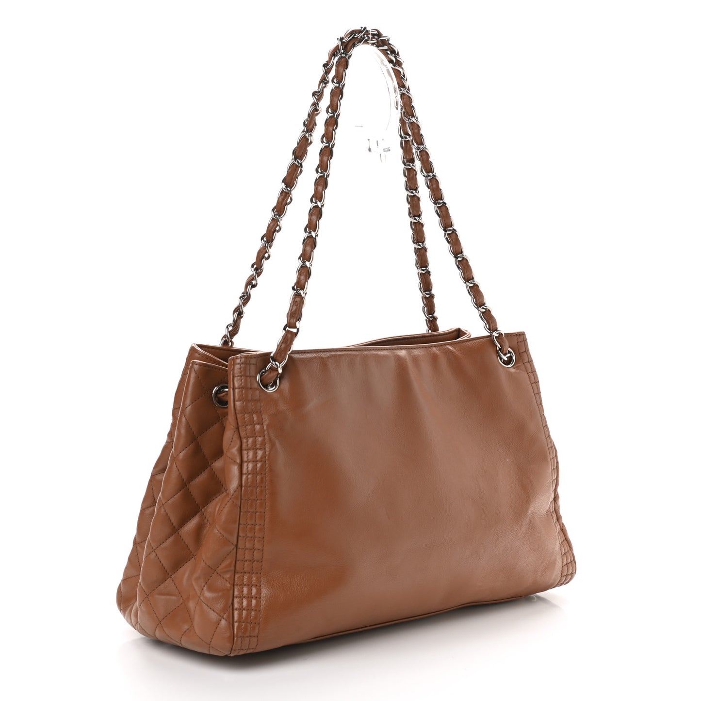 Calfskin Coco Bengal Open Accordion Tote Brown