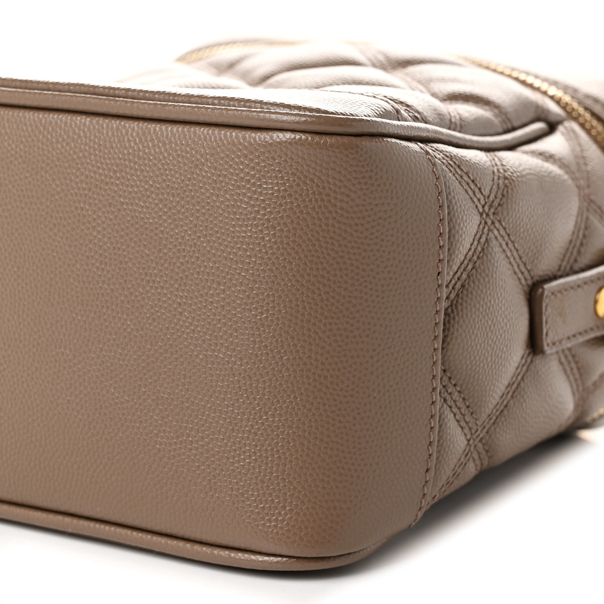 Saint Laurent Grain de Poudre Quilted 80's Vanity Bag Dark Beige 10 of 10