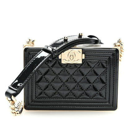 Chanel Patent Calfskin Boy Minaudiere Black 1 of 10