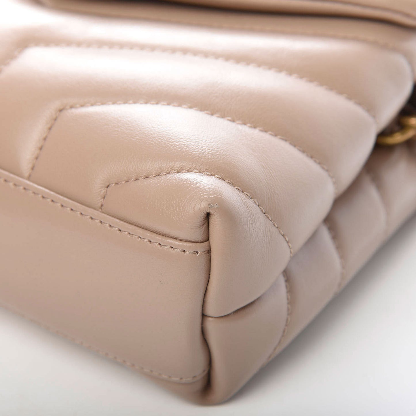 Calfskin Y Quilted Monogram Toy Loulou Crossbody Bag Dark Beige