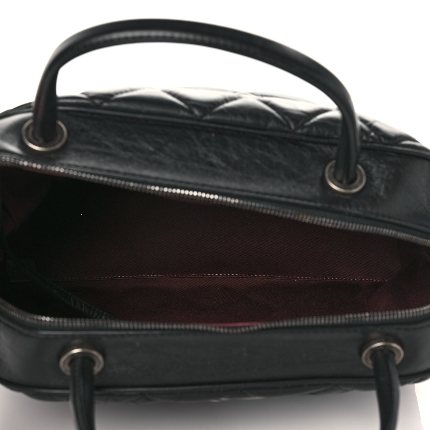 Aged Calfskin Small Bowling Bag Black