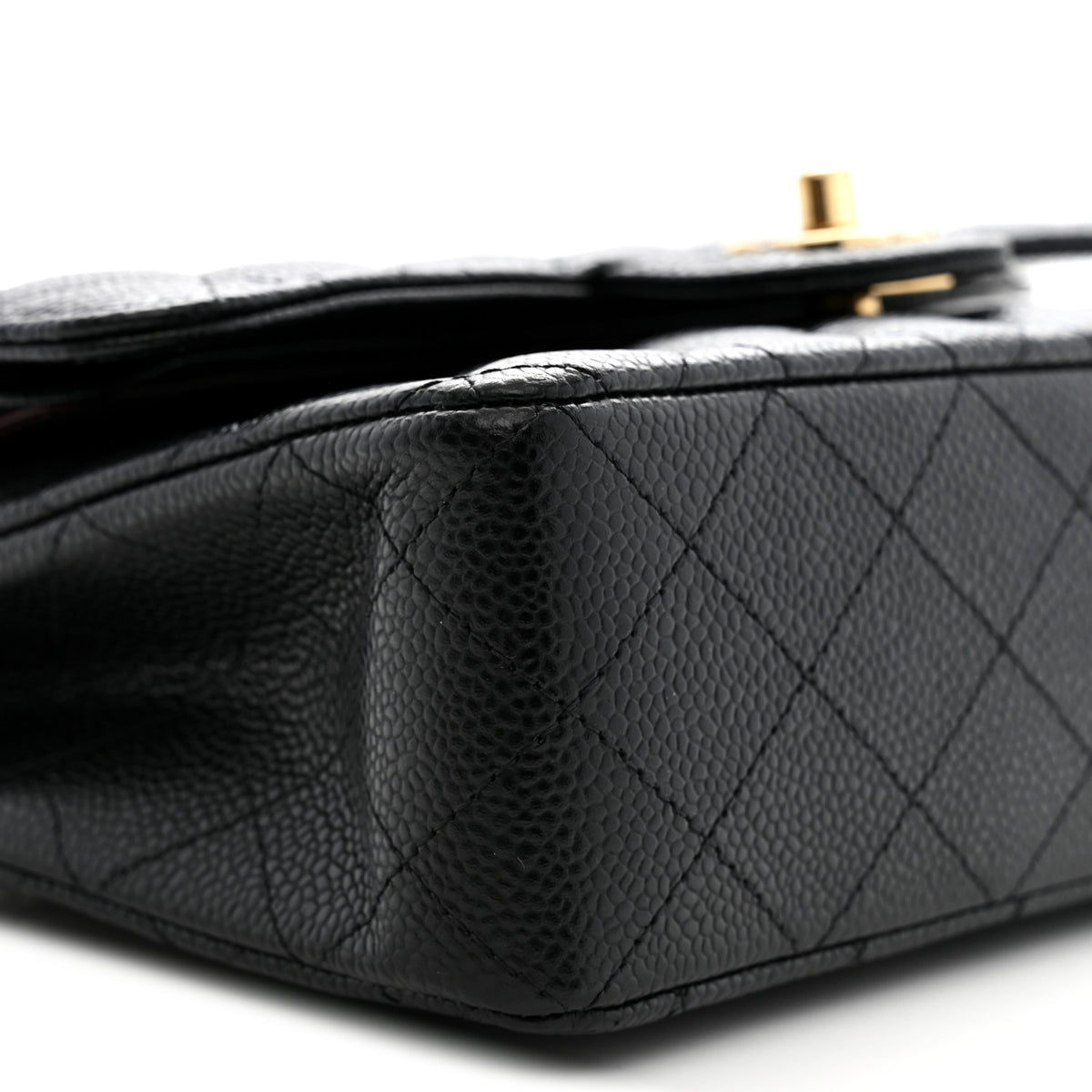 Caviar Quilted Small Double Flap Black